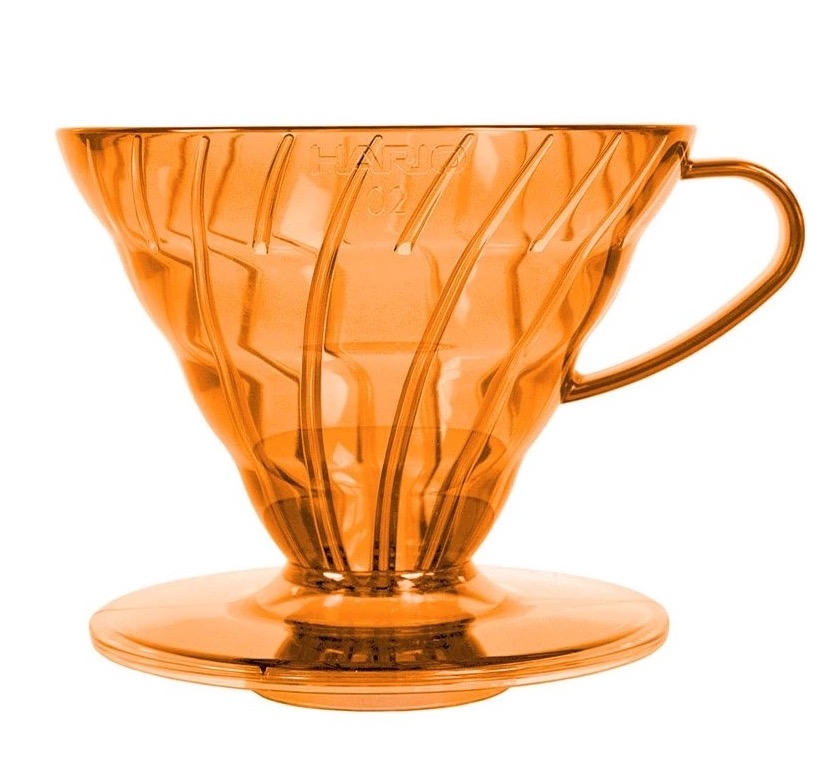 Hario plastový dripper na kávu V60-02 oranžový