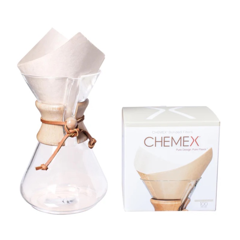 Chemex papírové filtry čtvercové 100 ks nebělené/natural