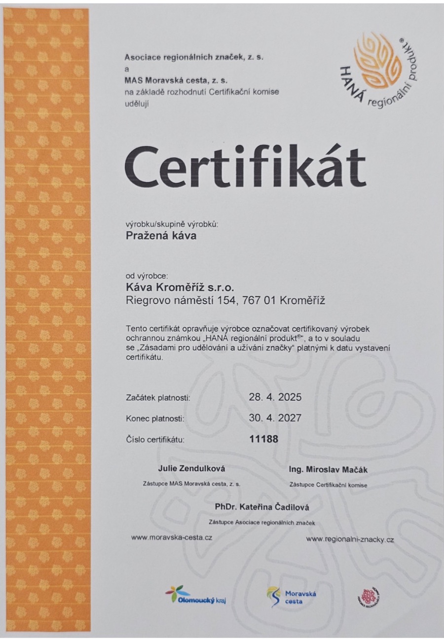Espresso směs CAFFÉ DELICATO – 100% směs tří druhů arabiky